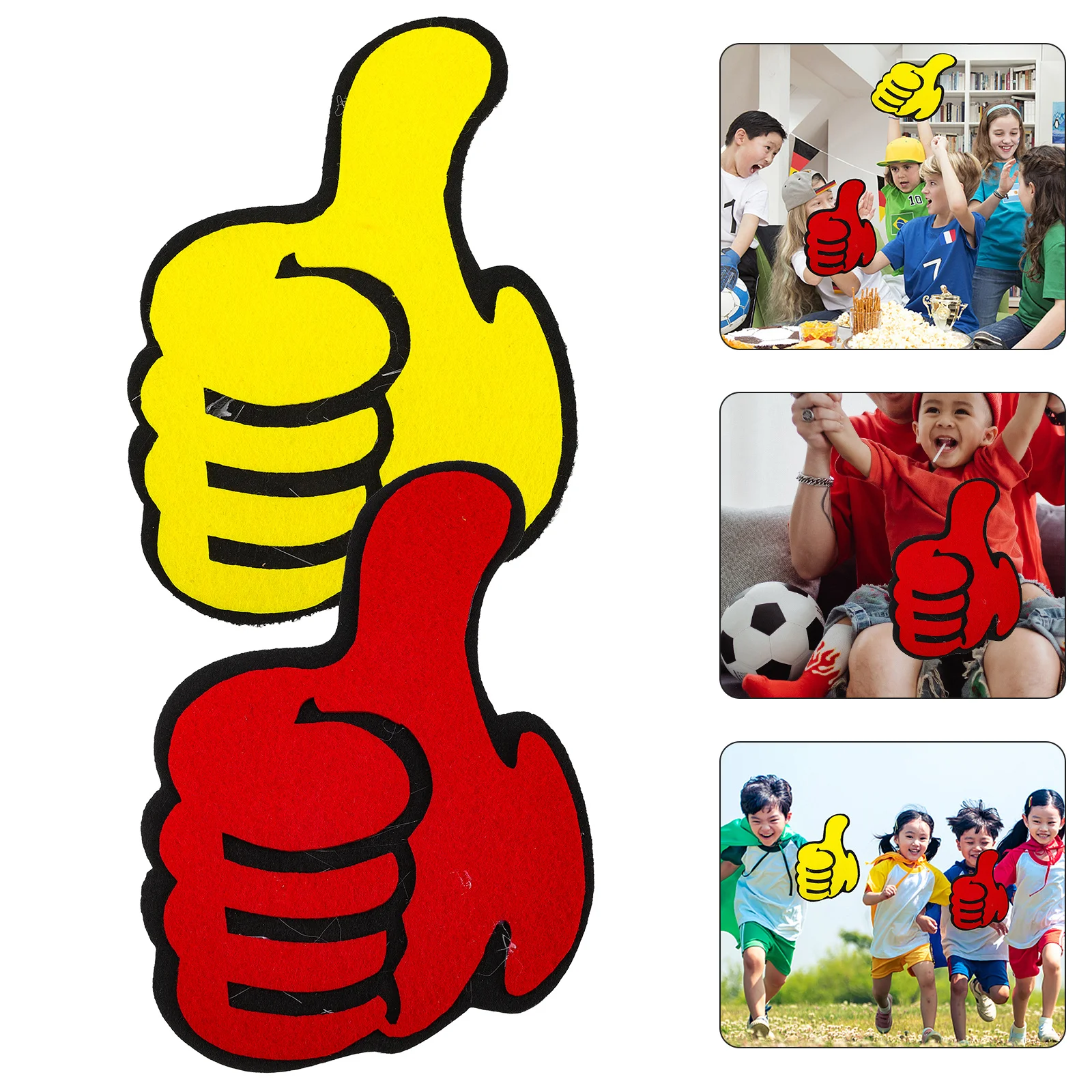 

2 Pcs Thumb Palm Props Thumbs up Ornament Decorations Puppet Cheering Ornaments Felt Material