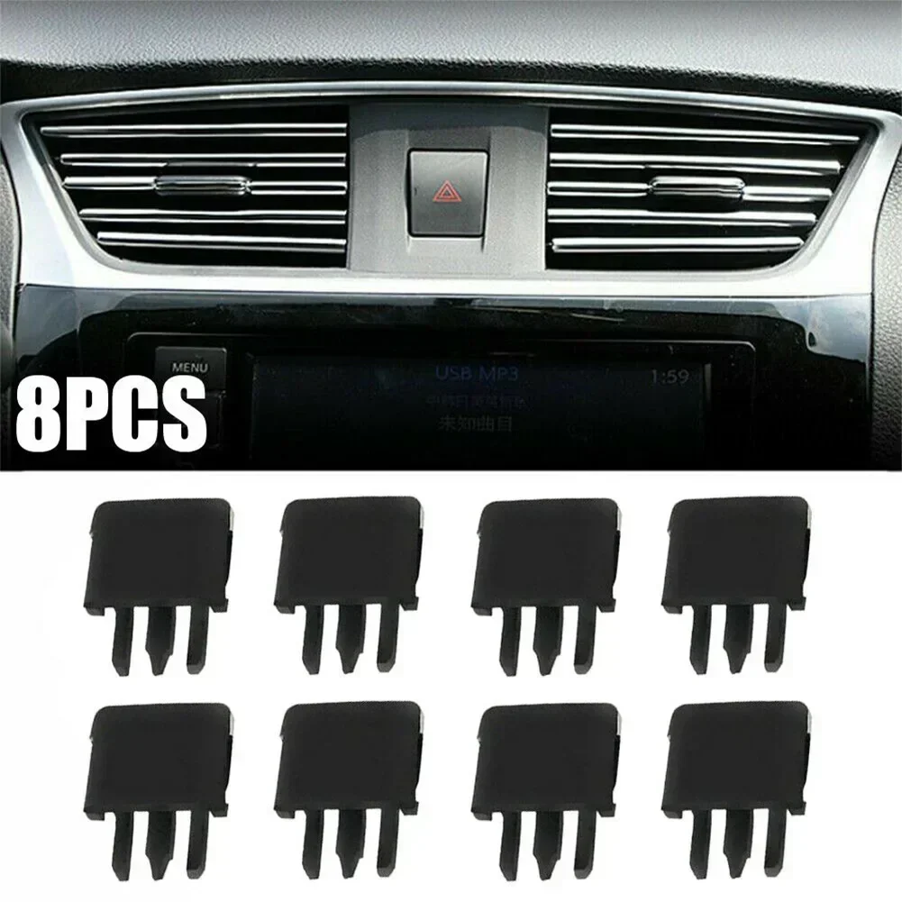 Air Vent Clips Car Adjust Air Conditioning Vent Kit Louvre Blade Replacement Set 31.3mm X 34.2mm Spare Parts 8x