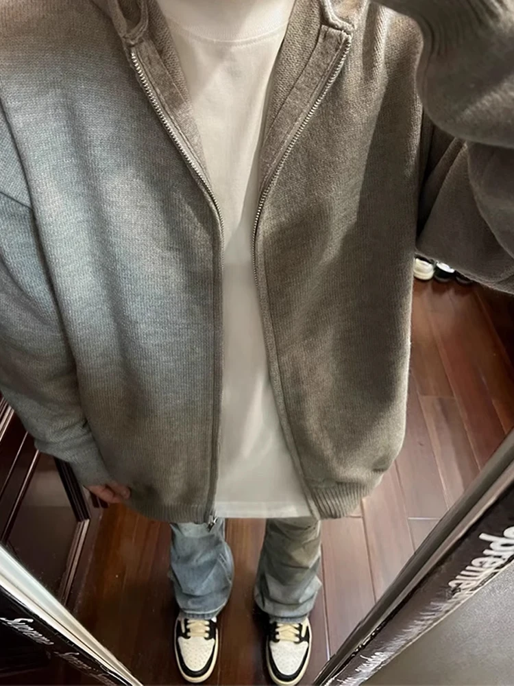 

Мужской вязаный свитер с капюшоном Jaet Light ey American Sle, повседневный, свободного кроя, осенне-зимний, премиум-класса, Cleanfit