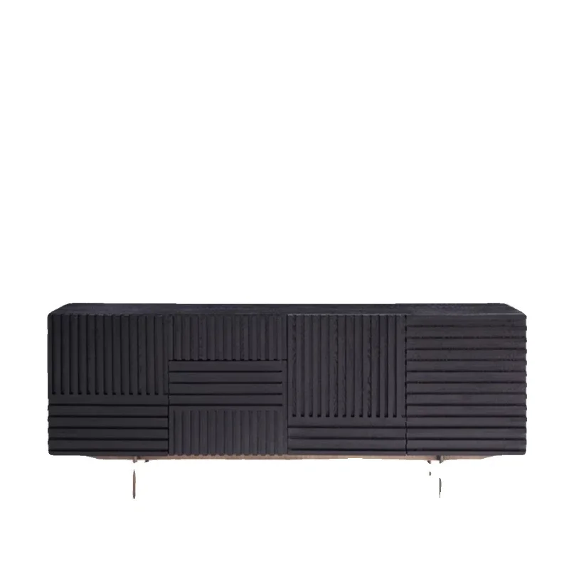 

Italian black oak TV cabinet, dining side , Nordic style personalized creative storage , decorative , tea