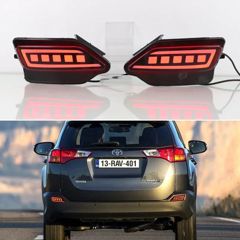 Car  Accessory Rear Bumper Light  For Toyota RAV4 2013 2014 2015 2016 LED Indicators Fog Lamp Turn Signal Reflector Brake Lights