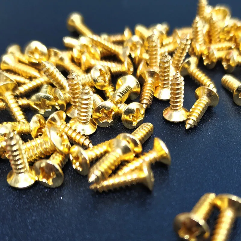 50pcs ST TL Style Electric Bass Guitar Pickguard Screws 3*12mm Cavity Cover Jack Cover Plate Screw Guitar Accessories