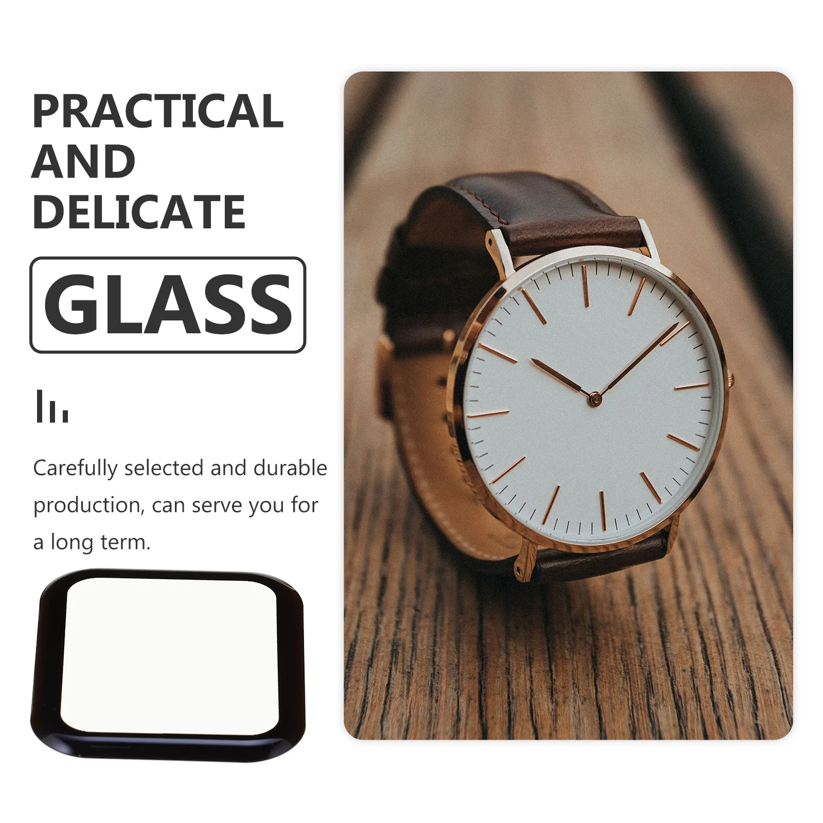 

2Pcs Watch Screen Protector Tempered Glass Full Coverage Anti-Fall Film Waterproof Watch Protective Shell Replacement