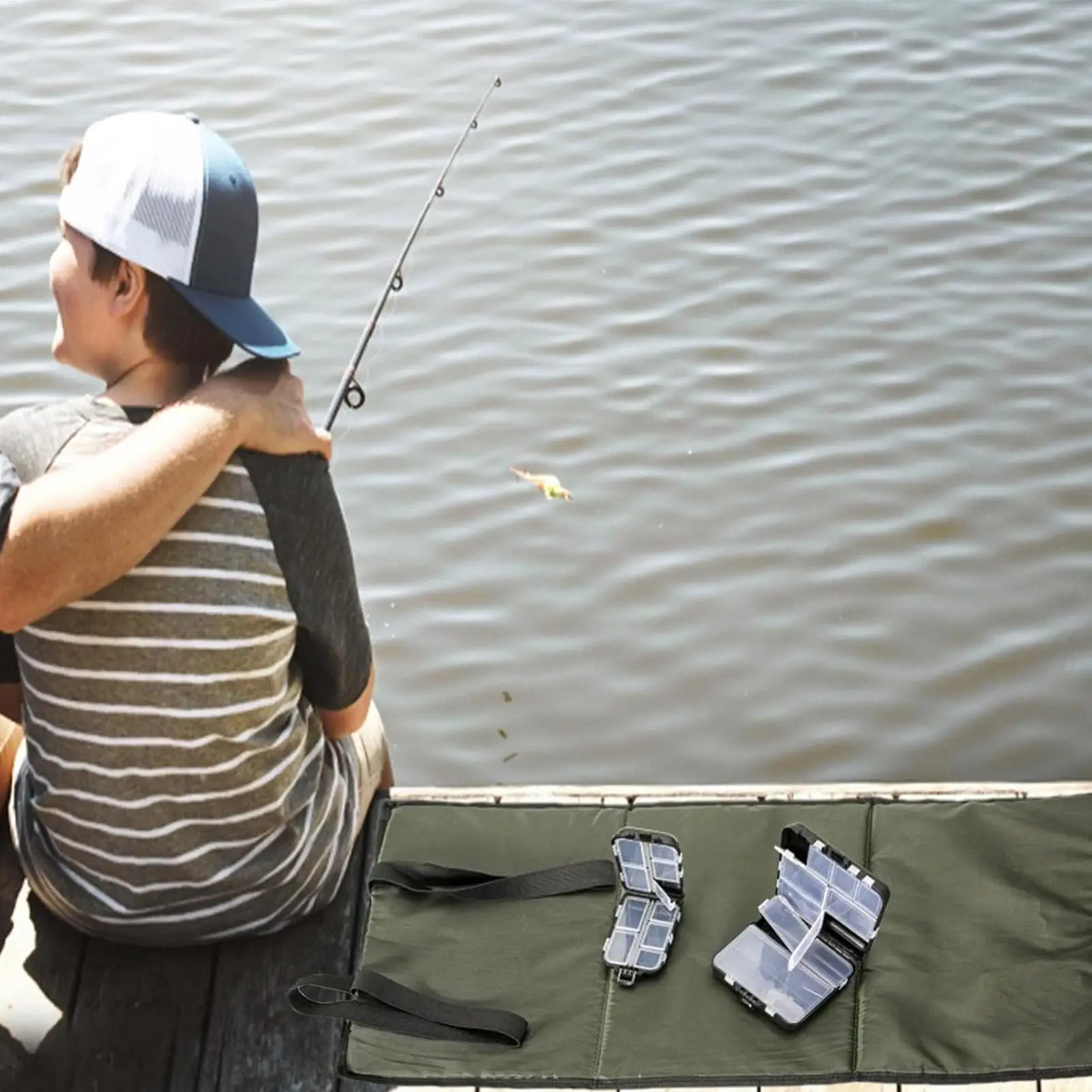 Foldable Unhooking Mat soft Breathable Sponge Cushion, Multipurpose & Portable for Carp Fishing, Outdoor Fishing Accessories