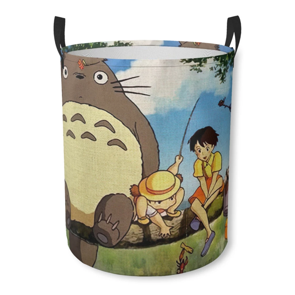 

Totoro Bundle Device Laundry Basket Fabric Laundry Moving Folding Dirty Laundry Basket Cartoon