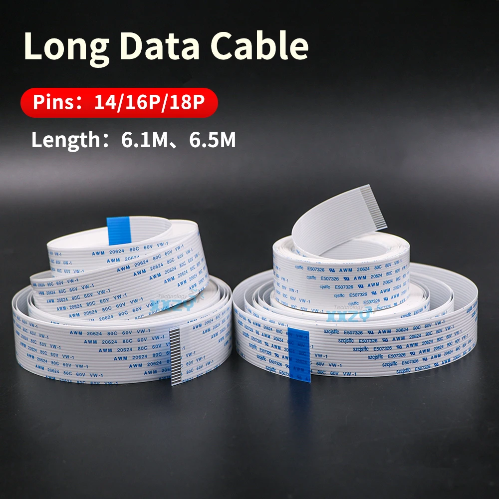 14P 16P 18P Long Data Cable for Crystaljet Phaeton Infiniti Eco Solvent Printer 6.1M 6.5M FFC Flat Cable 16 Pins