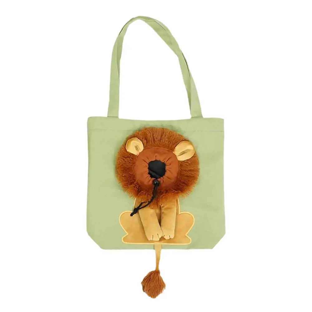 Pet cat Bag Pet Canvas Shoulder Bag Pet Carriers Lion-shaped pet Pet pet bag accessories Outdoor cat supplies R6L6