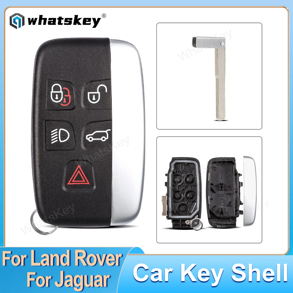 WhatsKey 5 Buttons Smart key Case For Land Rover Range Rover Freelander Evoque Discovery 4 Car Remote Key Shell For Jaguar XE XF