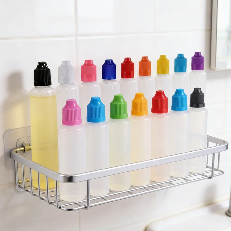 50Pcs 30-60ml Plastic Pen Shape Bottles Travel Vape Cigarette Oil Bottle Extrudable Storage Dropper Bottles With Children Cap