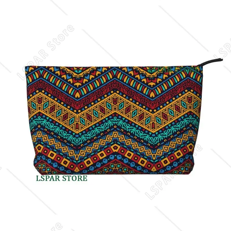 

African Abstract Ethnic Tribal Travel Makeup Bag Small Waterproof Cosmetic Bag Women Purse Mini Portable Traveling Organizer