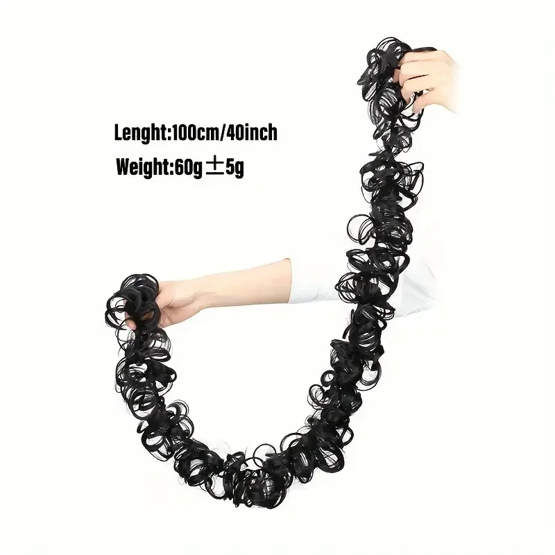 Lockiges, unordentliches Dutt-Donut-Haarteil |   DIY-Pferdeschwanzverlängerungen für Frauen – sofortiges Hochsteckfrisur-Zubehör mit Haar-Donut-Ring