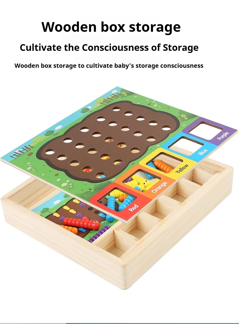 Children's Wooden Colour Sorting & Catching Insects Game, Fine Motor Skills Educational Toys, Children's Insect Toys