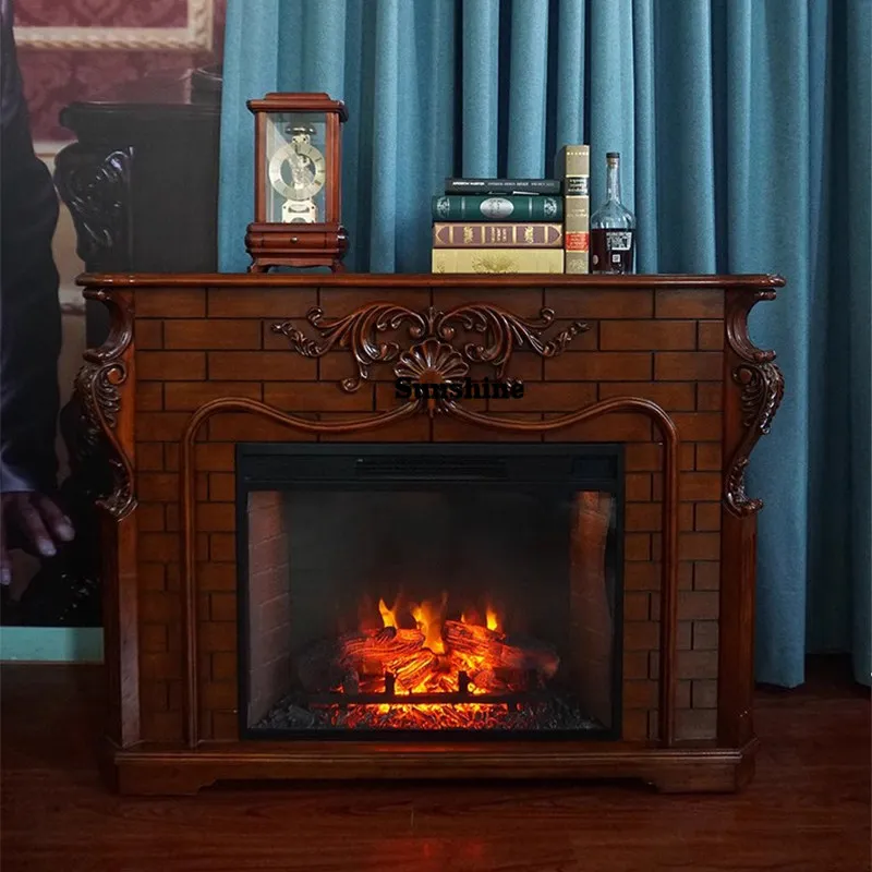 

3D simulated fire, retro European fireplace, heater