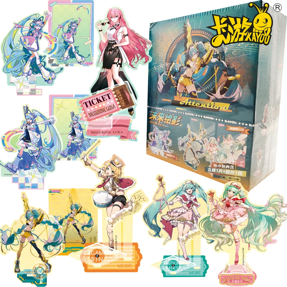 Original kayou hatsune miku anime figura acrílico suporte modelos megurine luka kagamine rin requintado tema criativo ornamento presentes