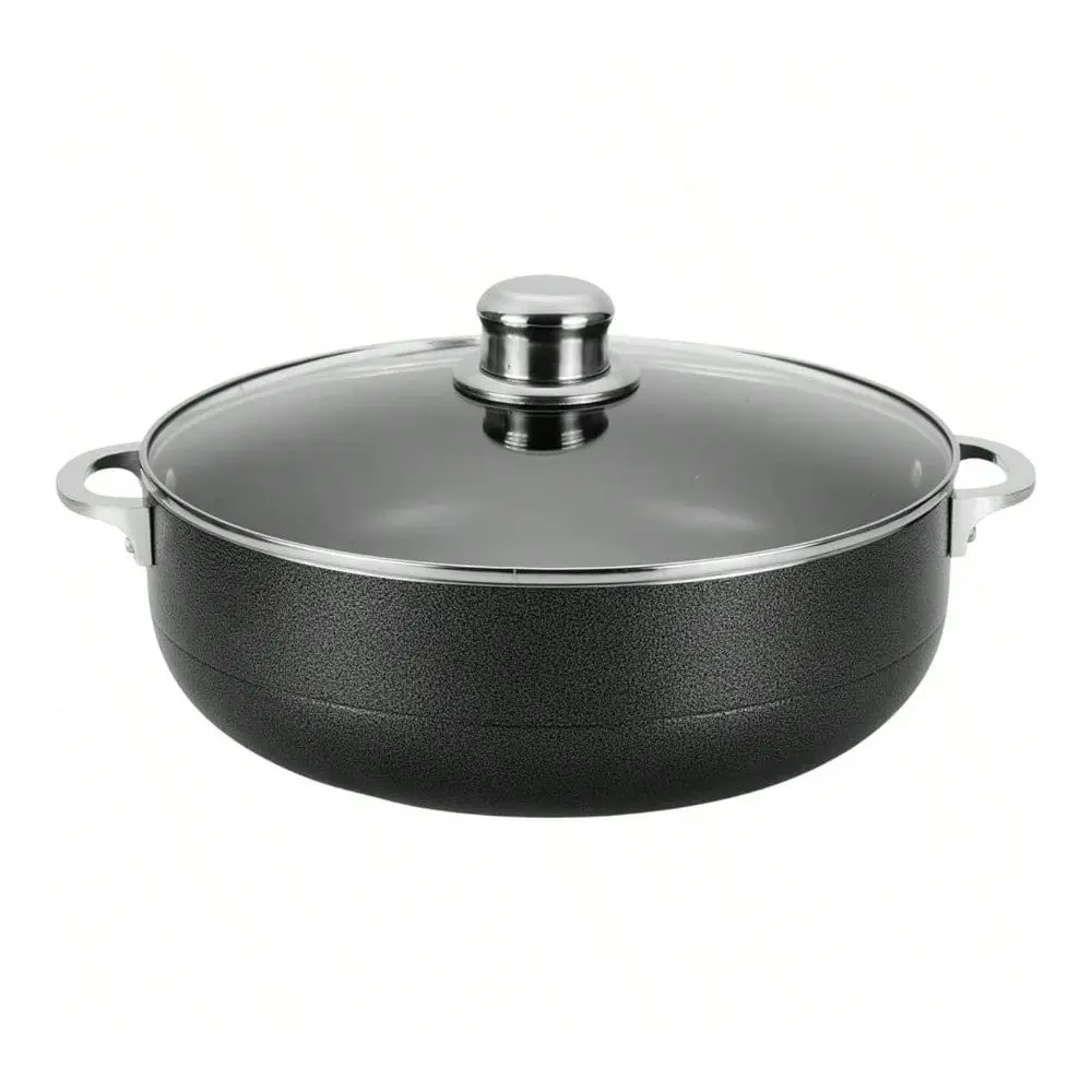 

Nonstick Aluminum Caldero Pot With Glass Lid And Riveted Handle HeavyDuty Cookware For Large Servings Of Stew And Rice Easy Cle