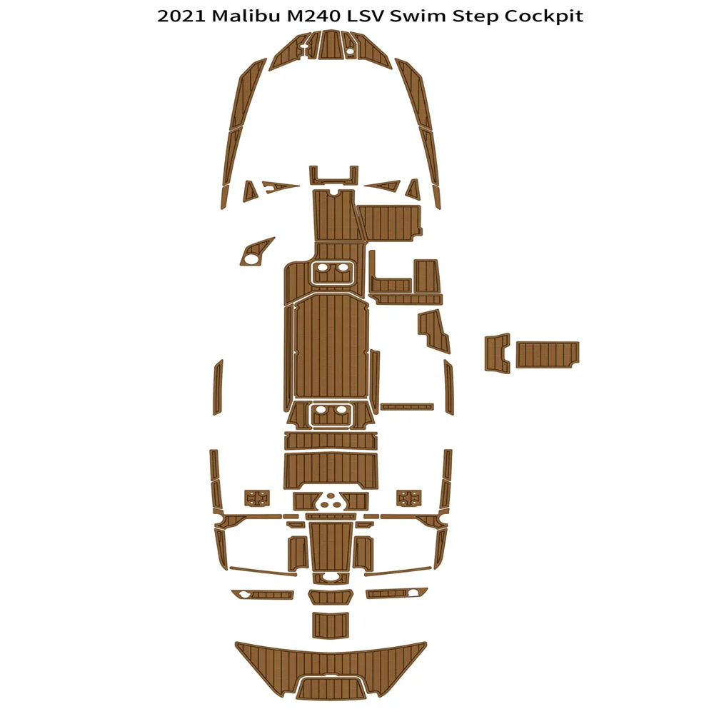 

Malibu M240 LSV Плавательная ступенька Лодка для кокпита EVA Искусственная пена Тиковая палуба Напольный коврик