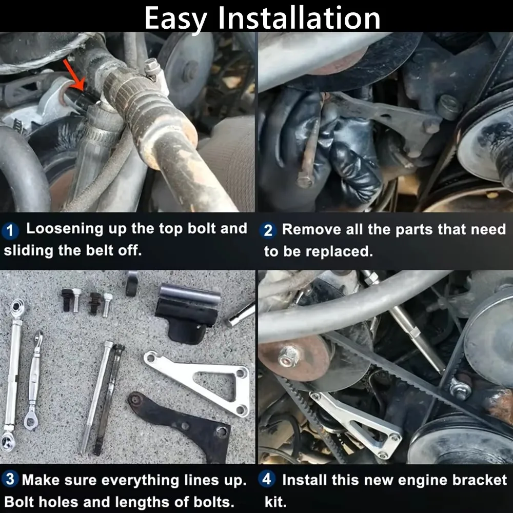 551411 Alternator Bracket Adjustable Kit for Chevrolet Chevy SBC 350 305 327 383 5.0L 5.7L V8 Eight Cylinder Long Water Pump