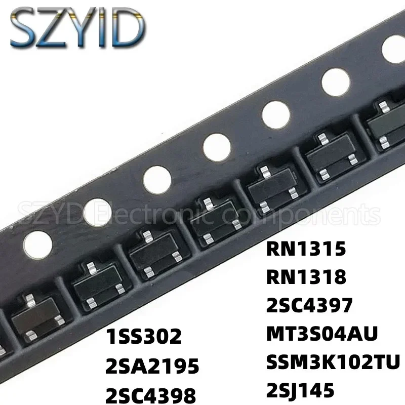 100PCS SOT323  1SS302 2SA2195 2SC4398 RN1315 RN1318 2SC4397 MT3S04AU SSM3K102TU 2SJ145