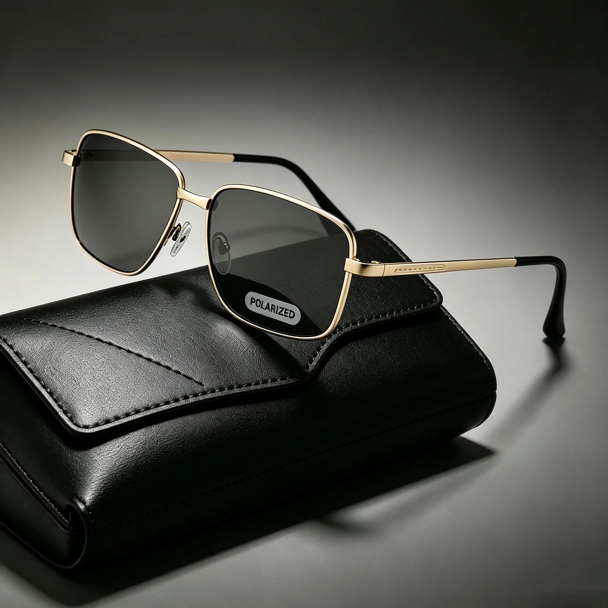 Sunglasses Aviator Polarized - Rectangular Metal Frame Polarized Sunglasses For
