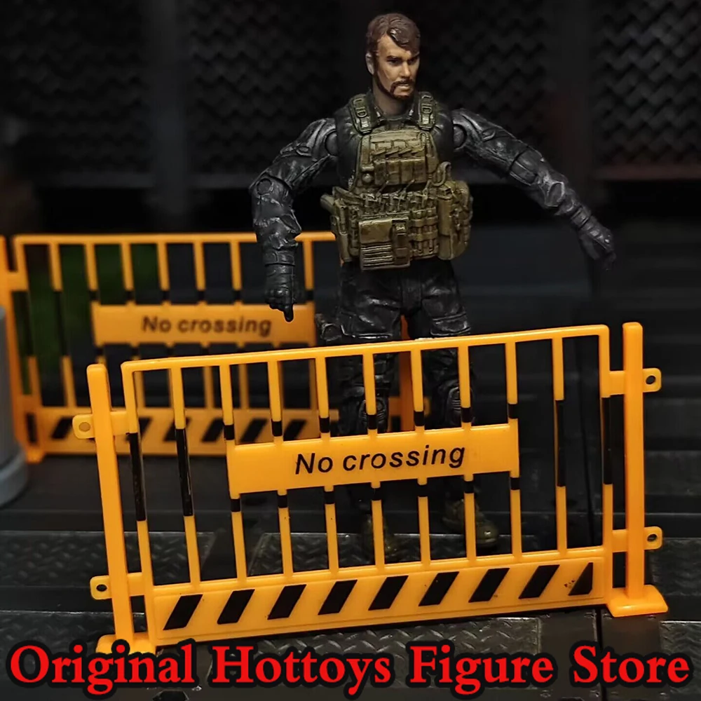 1/18 Scale Soldier Simulation Construction Site Fence Model Safety Warning Protective Fence Fit 3.75-inch Action Figure Doll