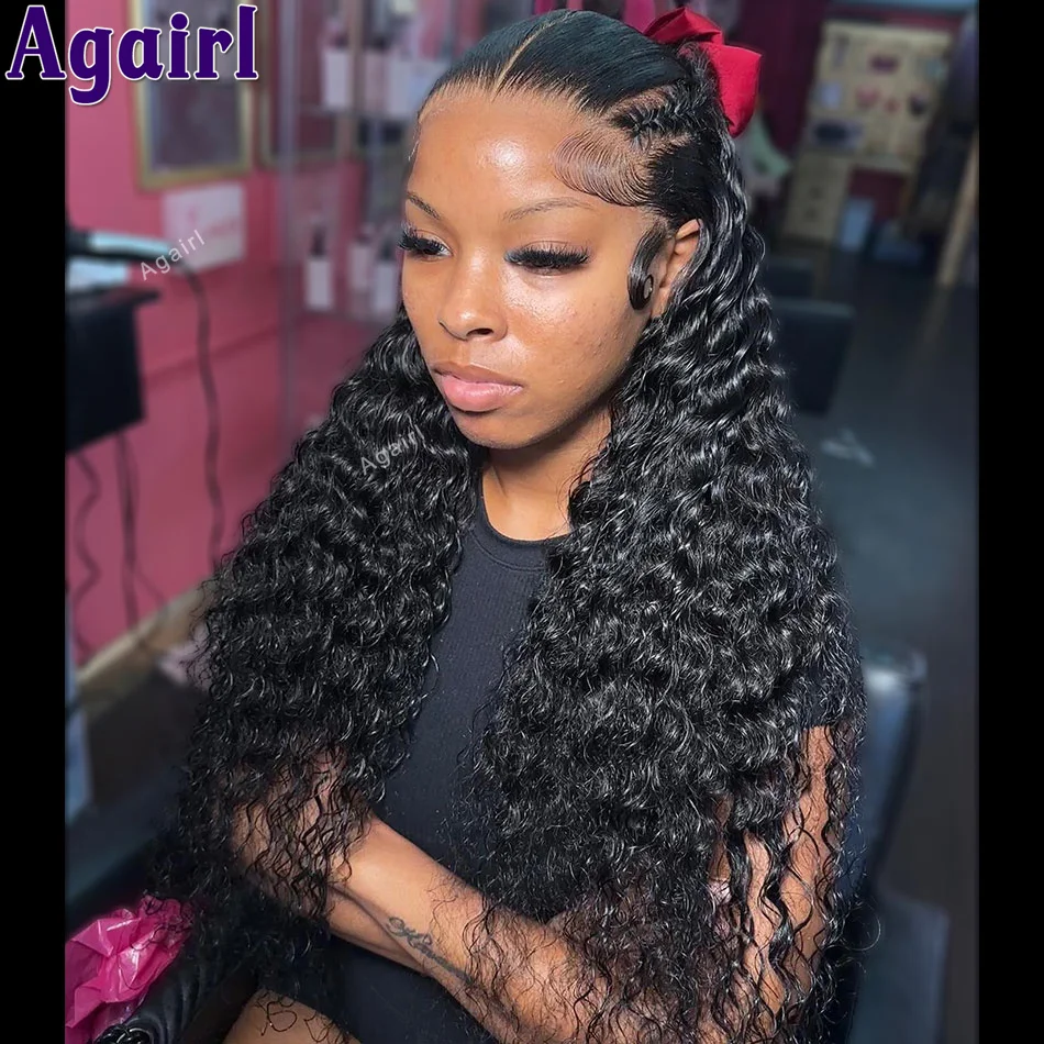 Perruque Lace Front Wig naturelle crépue bouclée rouge foncé, cheveux humains, 13x4, 99J, 13x6, pre-plucked, 200% de densité, pour femmes africaines