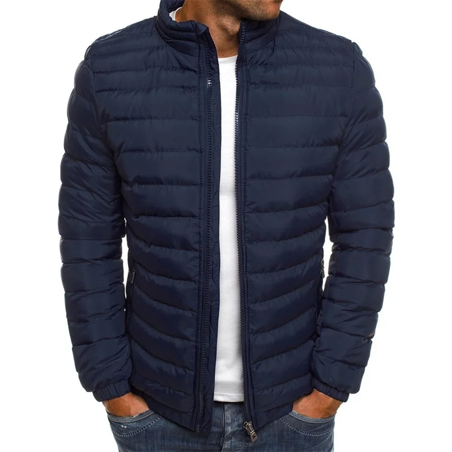 Winter Puffer Jacke Herren Stehkragen warmer Parka Mantel Street Fashion lässig leichter Mantel Herren bekleidung männliche Streetwear