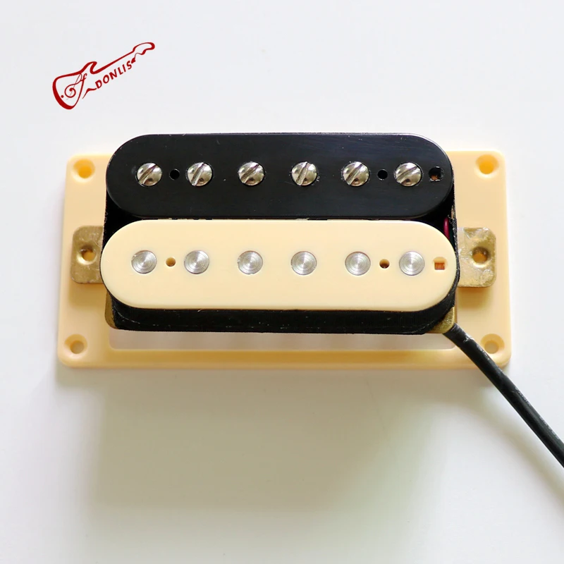 With Demo Donlis Vintage Alnico 5 LP Humbucker Guitar Pickups in Black/white/Ivory with 4 Conductor Wire