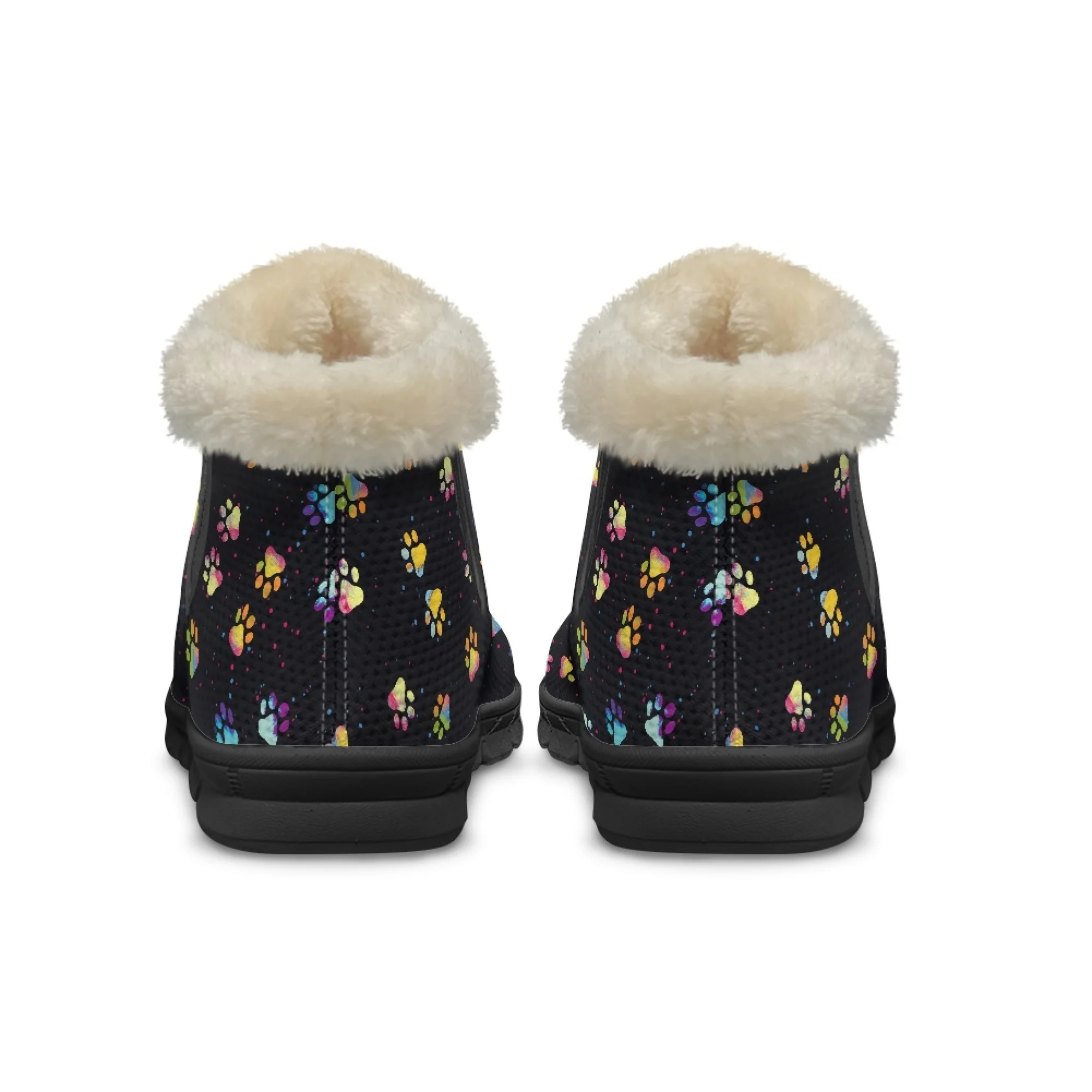 ELVISWORDS Cute Colorful Dachshund Print Women Snow Boots Ankle Boots Lady Short Plush Winter Warm Soft Shoes Gift for Girls