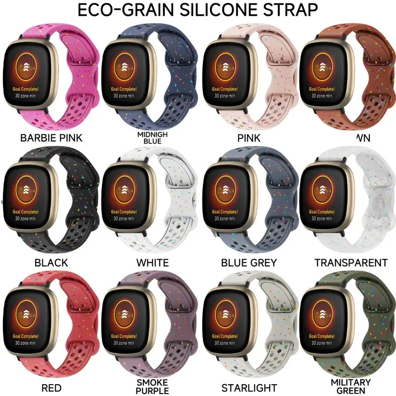 حزام سيليكون لـ Fitbit فيرسا 4/3 حزام رياضي مرن لـ Versa 2/1 لون الحلوى صديق للبيئة سوار ملحقات الساعة الذكية #2