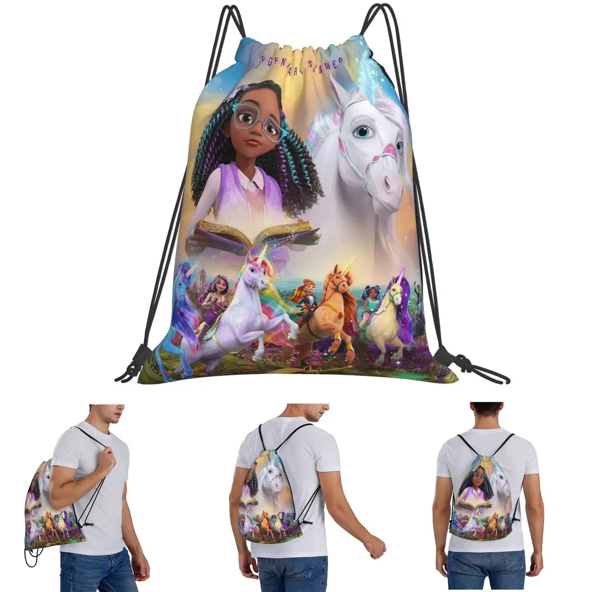 Unicorn Academy Backpacks Fashion Portable Drawstring Bags Storage Bag Book Bags For Man Woman School