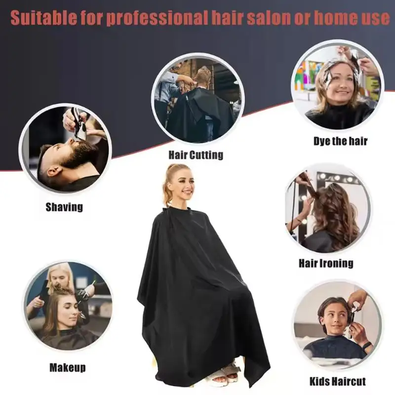 

Профессиональная парикмахерская накидка для стрижки волос с регулируемой застежкой, водонепроницаемая, 140*120 см