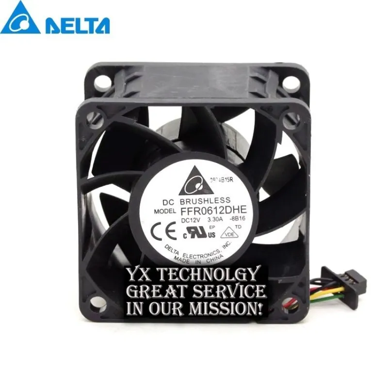

Новый 60*60*38 мм 6038 60 мм FFR0612DHE 12 В 3,30a 6 см ультра агрессивный охлаждающий вентилятор для Delta