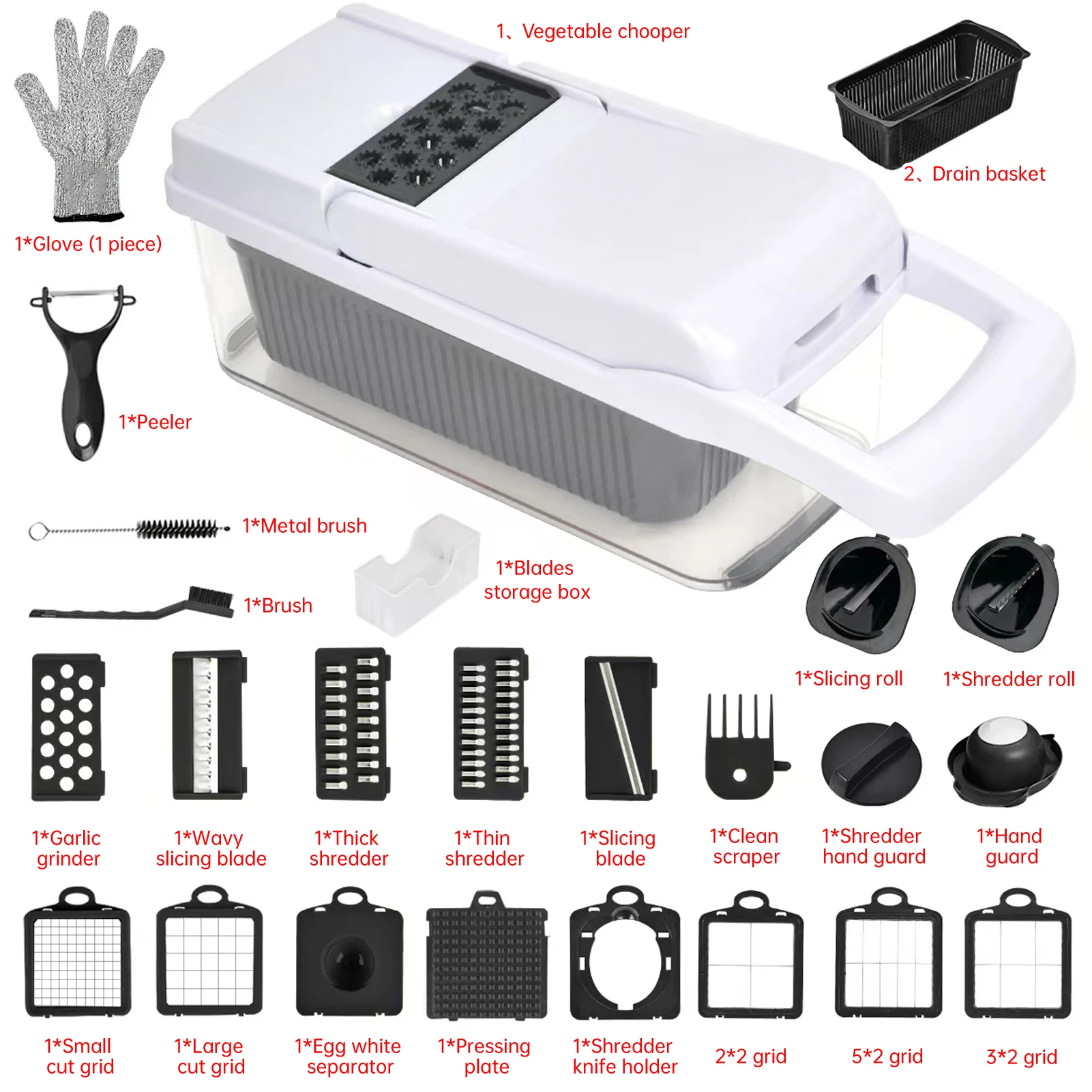 2 Sets 26-in-1 Groentehakker S - Kitchen Gadgets Vegetable Chopper recensie en prijs