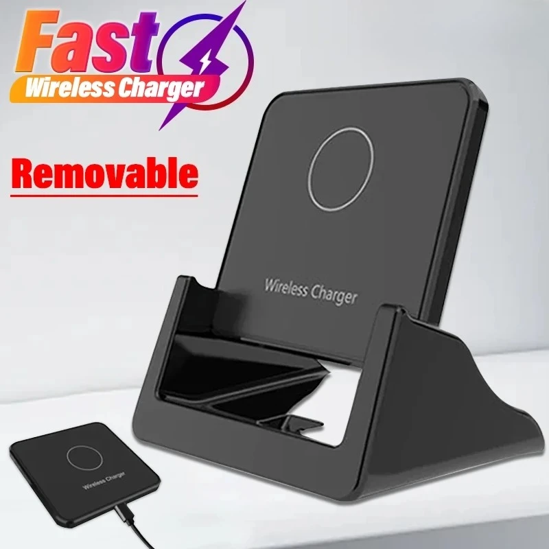 

Cell Phone Holder Wireless Charger Stand Pad Desktop Mobile Fast Charging Dock Station For iPhone 17 16 15 14 13 Samsung Xiaomi