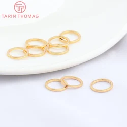 (4783)20PCS10x1MM 24K Gold Color Brass Round Closed Rings Connector Charms High Quality DIY Jewelry Accessories Wholesale