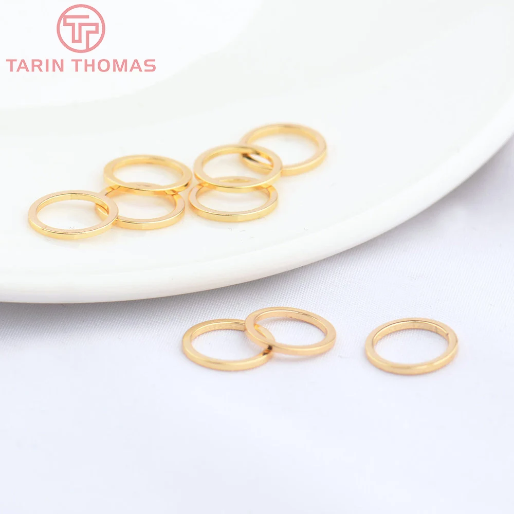 (4783)20PCS10x1MM 24K Gold Color Brass Round Closed Rings Connector Charms High Quality DIY Jewelry Accessories  Wholesale