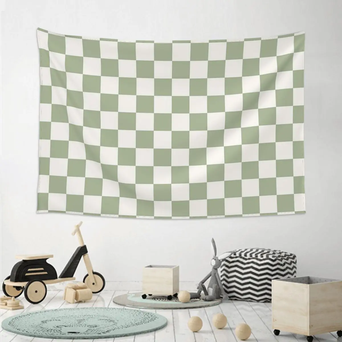Checkerboard Mini Check Pattern Tapestry Art Wall Hanging Aesthetic Home Decor Tapestries for Living Room Bedroom Dorm Room