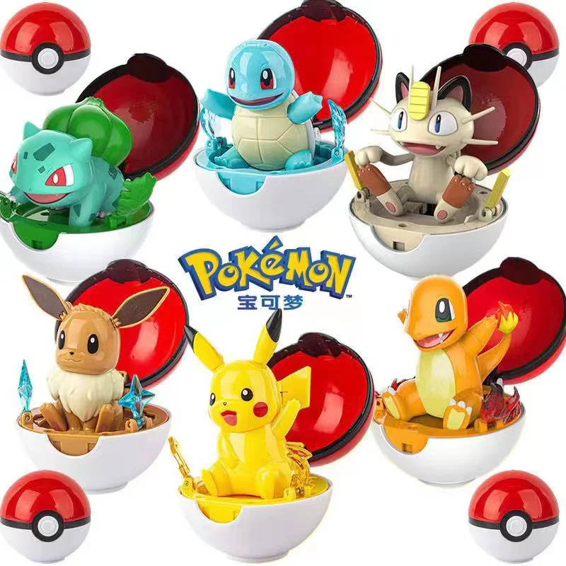 

Anime Pokemon Pok é Ball Pikachu Pokémon Handmade Little Fire Dragon Eevee Transfiguration Doll Children's Toy Gift