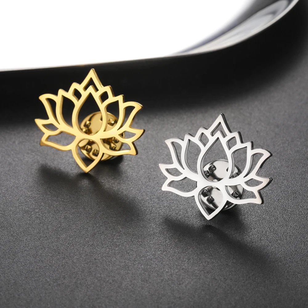 Dawapara Mandala Lotus Blume Frauen Brosche Anstecknadel Buddhismus Spiritueller Schmuck Mode Edelstahl Zubehör – Detail 10
