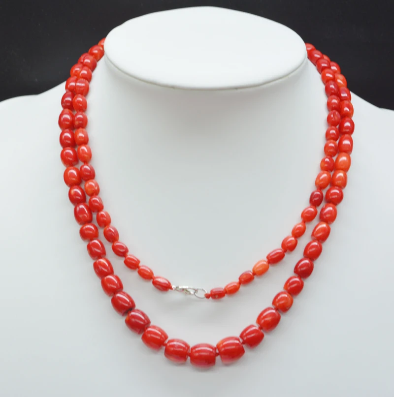 

Unique. Limited. Exquisite natural coral necklace, classical female jewelry 36"