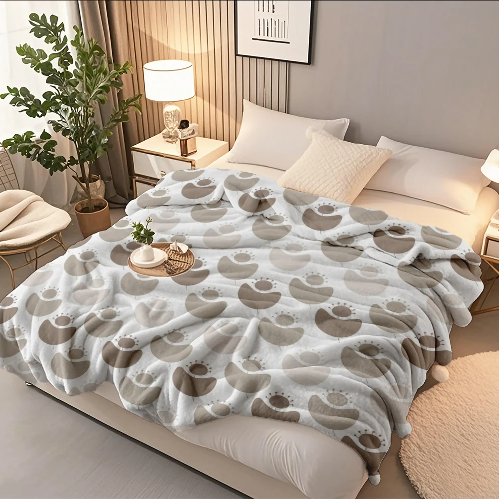 

Custom Flannel Soft Blanket Simple Pastel Pattern With Vintage Bedcover Decorative Throw Anti-pilling Eco-friendly Blankets