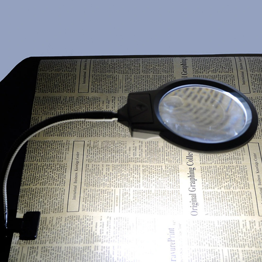 Lente d'ingrandimento illuminata 2.25X/5X con rotazione flessibile della luce Lente d'ingrandimento per la riparazione del saldatore