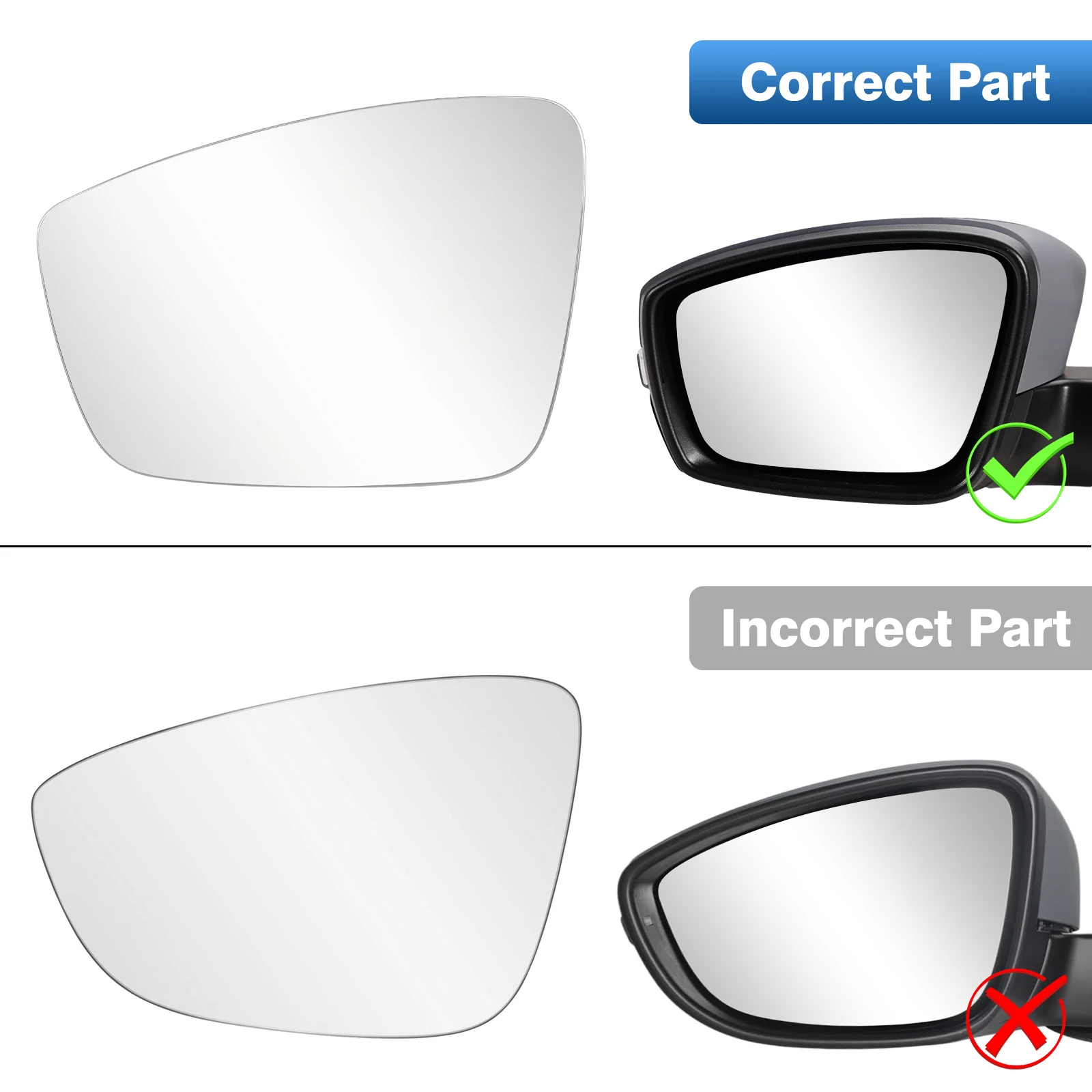 Side Heated Wing Mirror Glass Rearview Mirror Lens For Volkswagen Passat Beetle 2012-2015 Jetta 2011-2018 Left Hand Driver