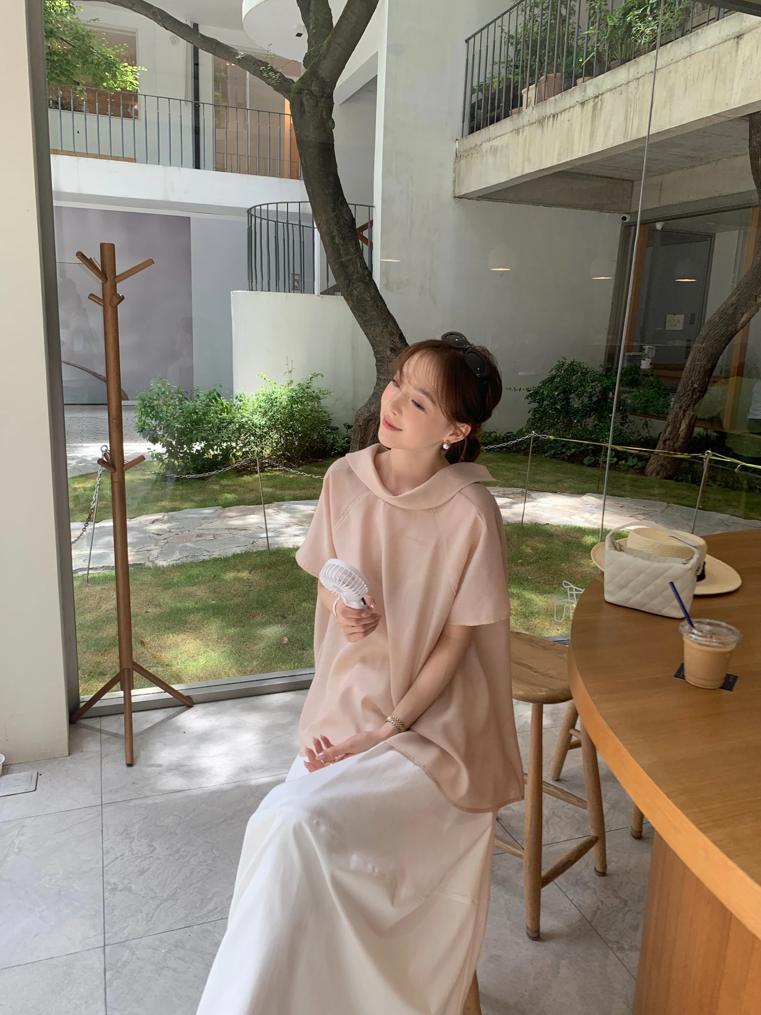 

Le Lalin Cool Sister Wool Cooling Sensation Front Ba Wear ort Sve irt Top Women's Busin Casual Loose Fit