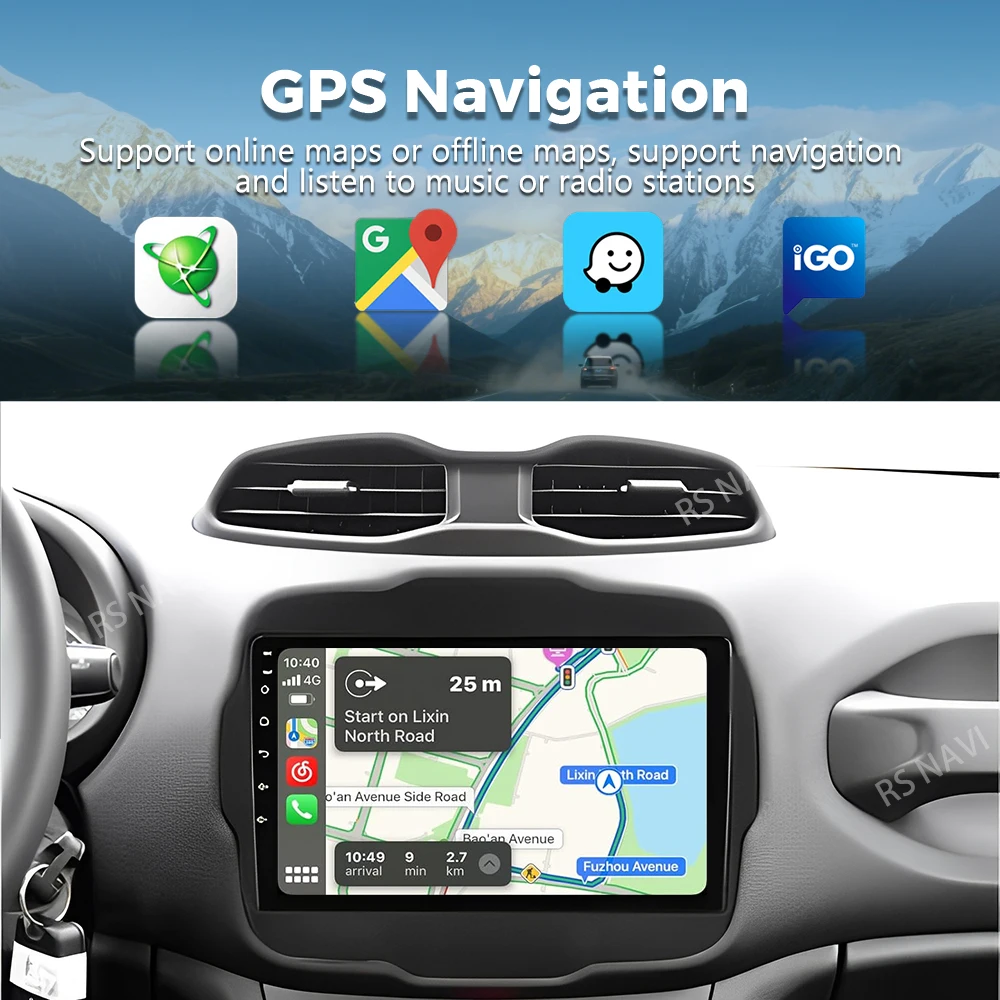 Android 16 For Jeep Renegade 2016 - 2020 2K QLED Android Car Radio Multimedia Video Player GPS AI Voice CarPlay 4G Stereo