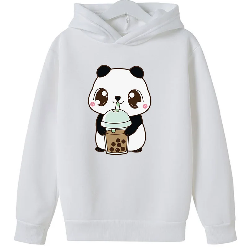 Hot Boys Girls Hoodie New Cute Cartoon Animal Milk Tea Print Fashion Explosion Kids Clothes Girls Sweatshirts Sweter Odzież