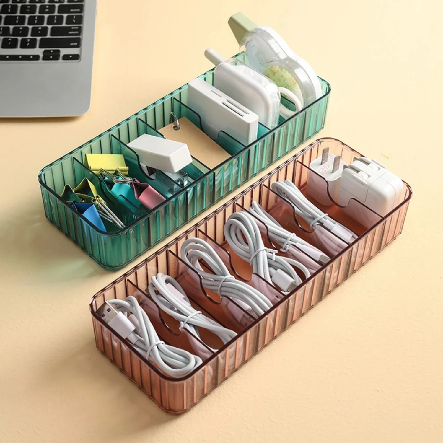 

Dustproof Data Cable Storage Boxes Desktop Accessories Mobile Phone Charging Line Organizer Plastic Containers Holders