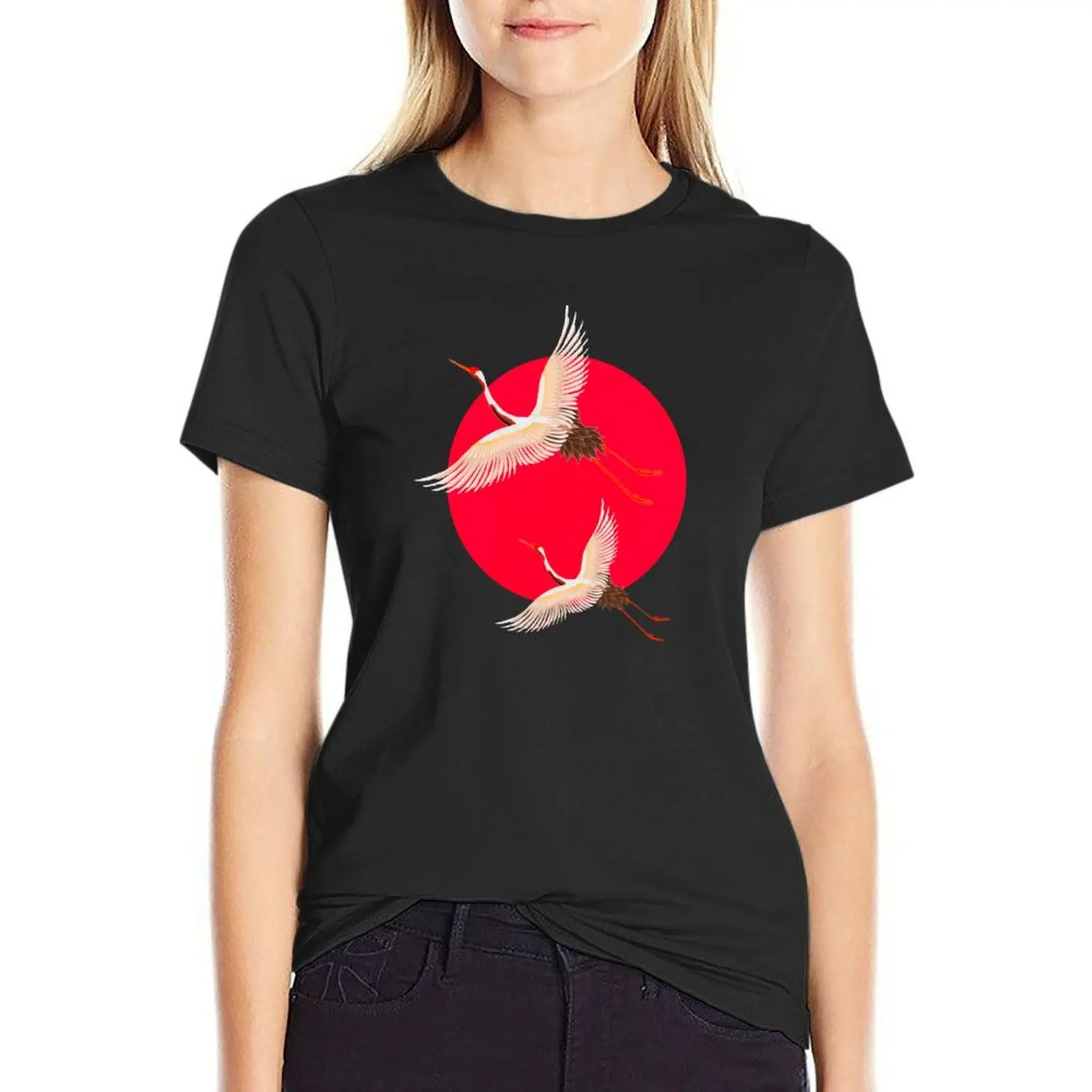 

Flying heron red spot T-Shirt cute clothes Female clothing female western t shirts for Women