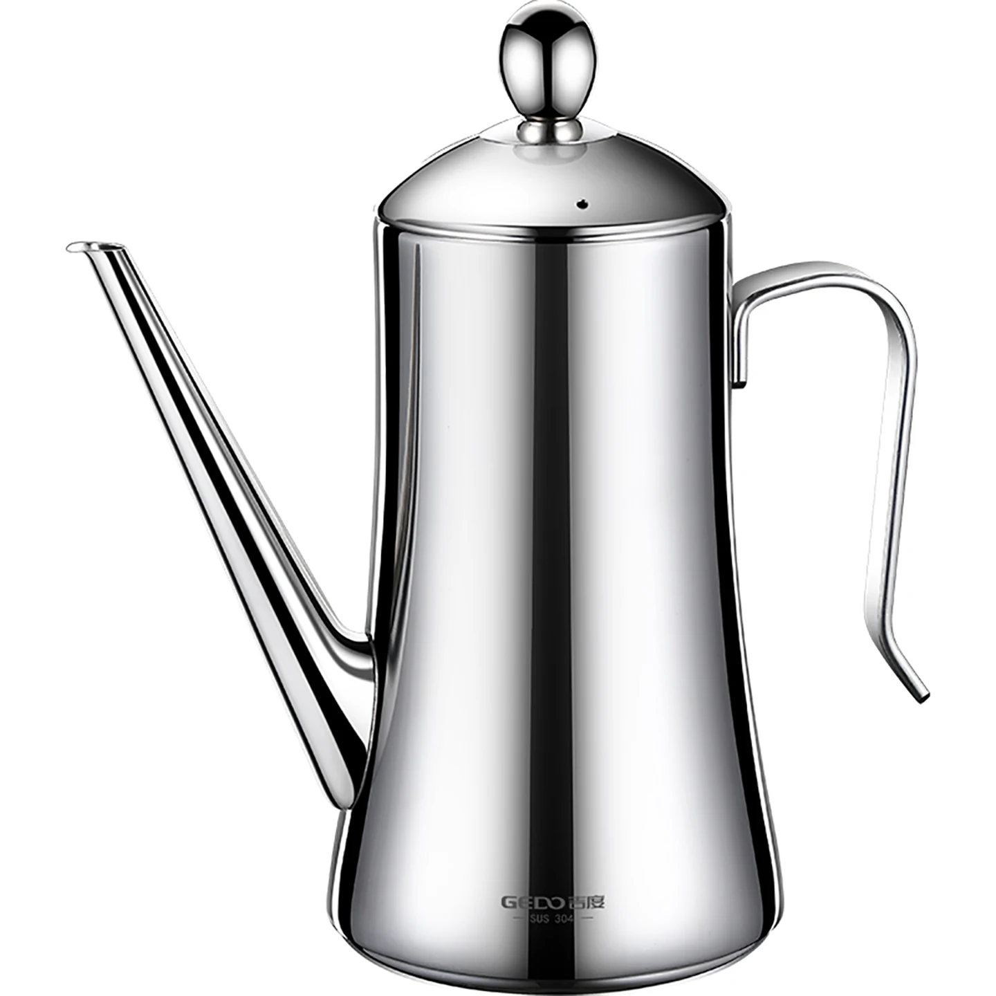 LFGB Certification Pure 304 Stainless Steel Kitchen Oil Kettle Ultra Thick Oiler Bionic Design Eagle Beak Spout 1300ml Oil Can