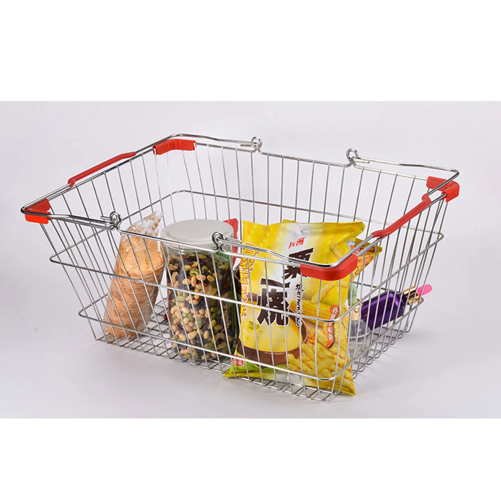 

Kitchen Seasoning Basket Wrought Iron Storage Bathroom Toiletries Organizer Shopping Portable
